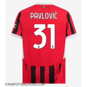 AC Milan Strahinja Pavlovic #31 Tricou Fotbal Replică 2024-25 Barbati Acasa